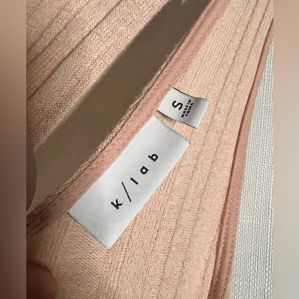 K/Lab Pink Ribbed Overall Style Dress Small - Picture 3 of 9